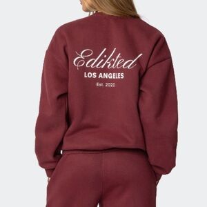 Edikted Maroon Lounge Set